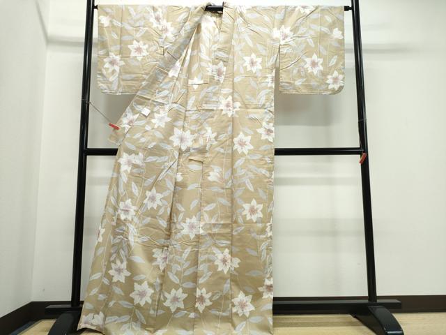 平和屋着物∴夏物　撫松庵　浴衣　ゆり　百合　綿　逸品　未使用　CABJ0392ng