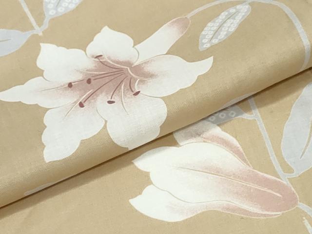 平和屋着物∴夏物　撫松庵　浴衣　ゆり　百合　綿　逸品　未使用　CABJ0392ng