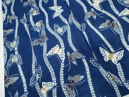 平和屋着物∴夏物　浴衣　綿絽　枝葉舞蝶文　綿　逸品　未使用　CABJ0393ng