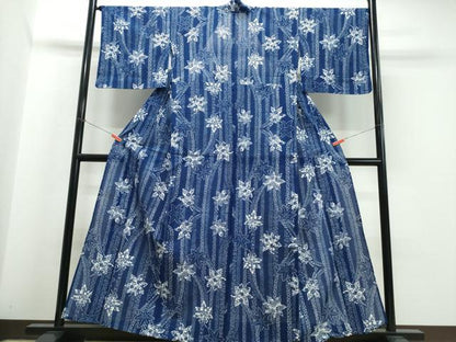 平和屋着物∴夏物　浴衣　綿絽　花火　舞葉文　綿　逸品　CABJ0395ng