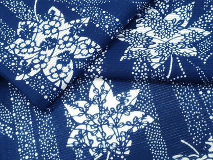 平和屋着物∴夏物　浴衣　綿絽　花火　舞葉文　綿　逸品　CABJ0395ng