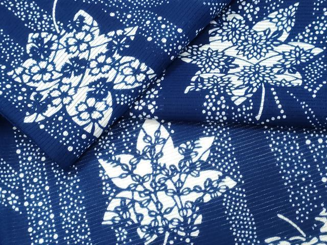 平和屋着物∴夏物　浴衣　綿絽　花火　舞葉文　綿　逸品　CABJ0395ng