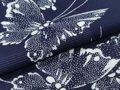 平和屋着物∴夏物　浴衣　綿絽　舞蝶文　綿　逸品　CABJ0397ng