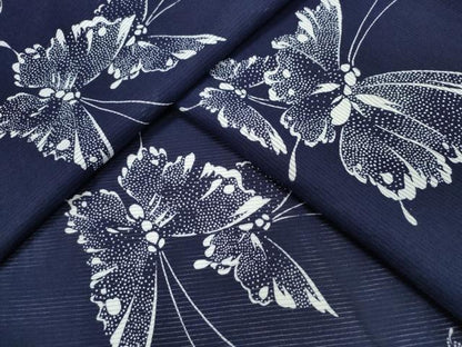 平和屋着物∴夏物　浴衣　綿絽　舞蝶文　綿　逸品　CABJ0397ng