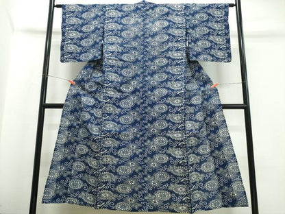 平和屋着物∴夏物　浴衣　綿絽　花唐草文　綿　逸品　CABJ0398ng