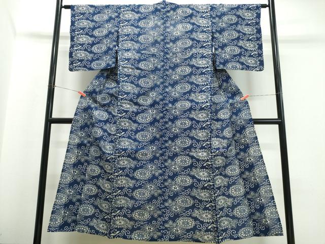 平和屋着物∴夏物　浴衣　綿絽　花唐草文　綿　逸品　CABJ0398ng