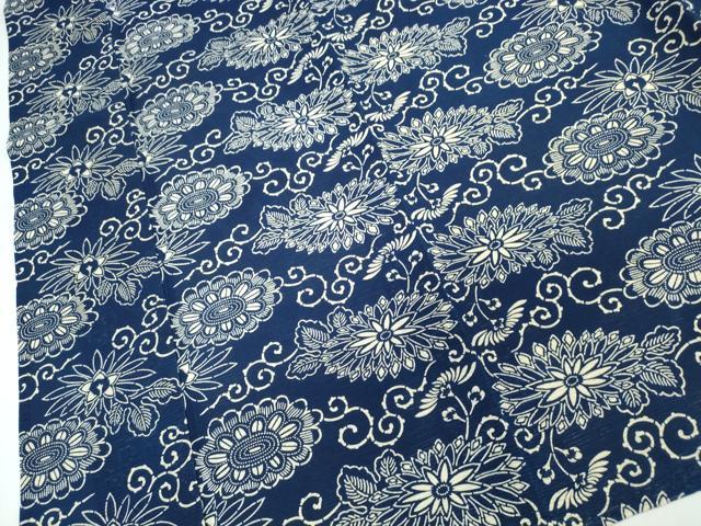 平和屋着物∴夏物　浴衣　綿絽　花唐草文　綿　逸品　CABJ0398ng