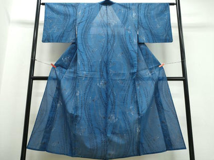 平和屋着物∴夏物　浴衣　綿絽　燕　枝垂れ柳　綿　逸品　CABJ0399ng