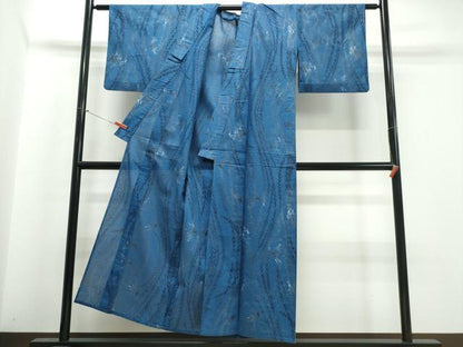 平和屋着物∴夏物　浴衣　綿絽　燕　枝垂れ柳　綿　逸品　CABJ0399ng