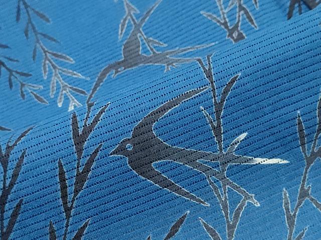 平和屋着物∴夏物　浴衣　綿絽　燕　枝垂れ柳　綿　逸品　CABJ0399ng