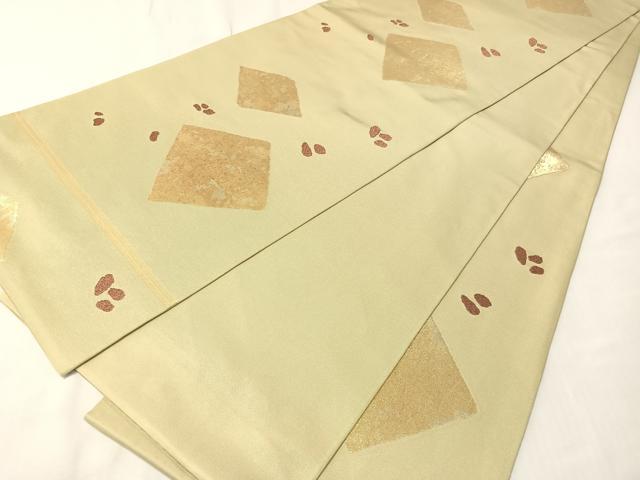 平和屋着物●西陣　川島織物　六通柄　本袋帯　菱吉祥文　金銀彩　正絹　逸品　CABJ0405vp