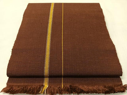 平和屋着物●本場黄八丈 紬 八寸名古屋帯 間道 一重帯 正絹 逸品 CABJ0408vp