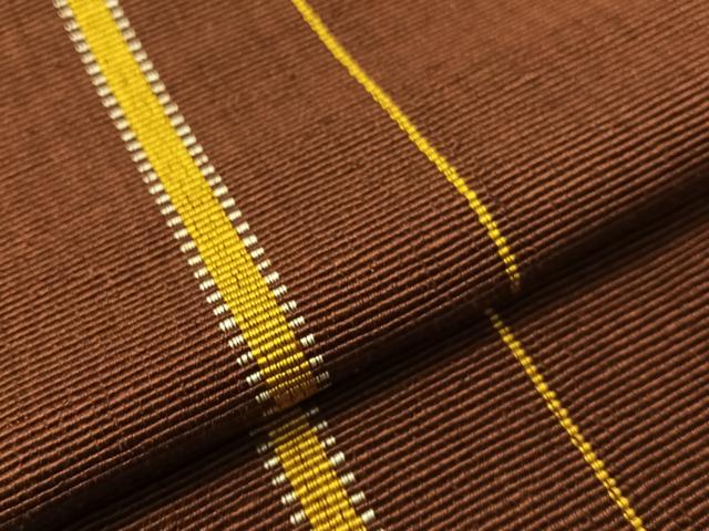 平和屋着物●本場黄八丈 紬 八寸名古屋帯 間道 一重帯 正絹 逸品 CABJ0408vp