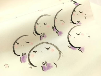 平和屋着物●塩瀬　九寸名古屋帯　手描き　人物文　正絹　逸品　CABJ0422vp