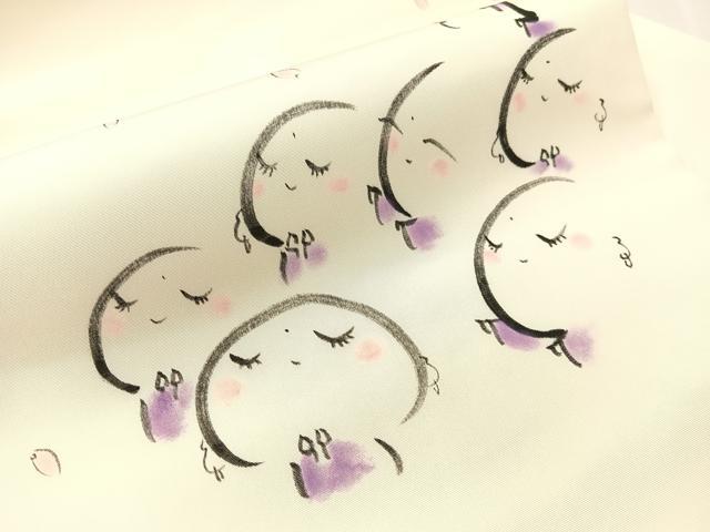 平和屋着物●塩瀬　九寸名古屋帯　手描き　人物文　正絹　逸品　CABJ0422vp