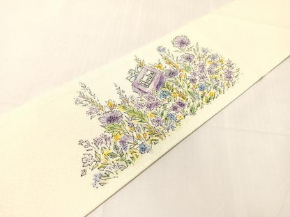 平和屋着物●九寸名古屋帯　手描き　花蝶文　正絹　逸品　CABJ0431vp