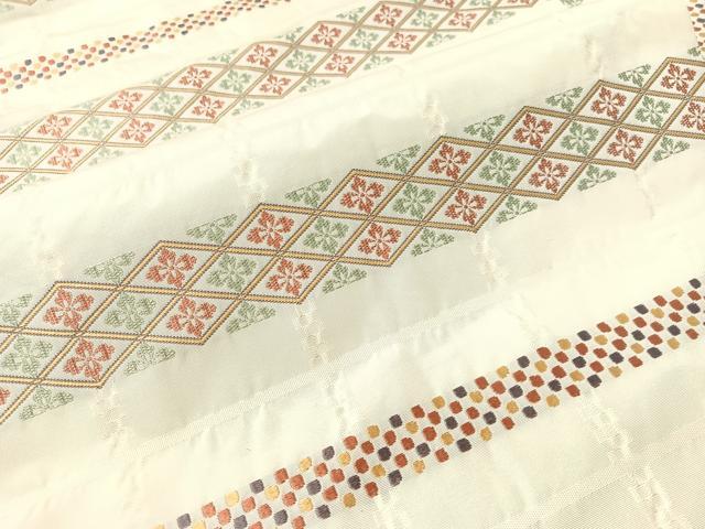 平和屋着物●九寸名古屋帯　横段花文　正絹　逸品　CABJ0433vp