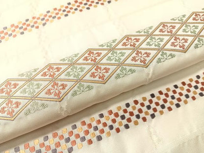 平和屋着物●九寸名古屋帯　横段花文　正絹　逸品　CABJ0433vp