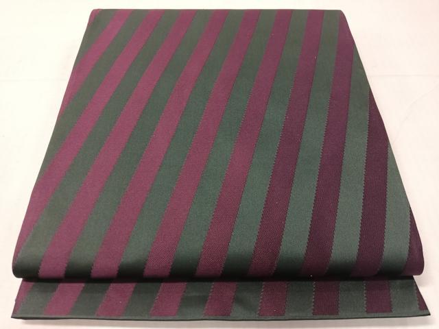 平和屋着物●世界的人形師　辻村寿三郎　ジュサブロー　六通柄袋帯　斜線文　正絹　逸品　CABJ0434vp