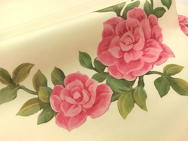 平和屋着物●塩瀬　九寸名古屋帯　ろうけつ染め　草花文　正絹　逸品　CABJ0436vp