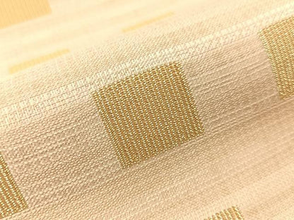 平和屋着物●九寸名古屋帯　変わり市松文様　金糸　正絹　逸品　CABJ0447vp