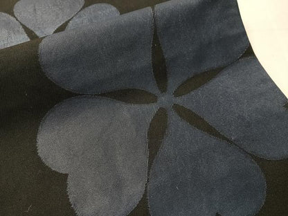 平和屋着物●西陣　六通柄　本袋帯　舞花文　黒地　正絹　逸品　CABJ0451vp