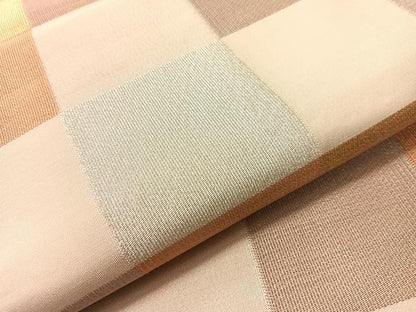 平和屋着物●田中工芸織物　祥園謹製　六通柄袋帯　克絲綴　市松文様　金銀糸　正絹　逸品　CABJ0457vp