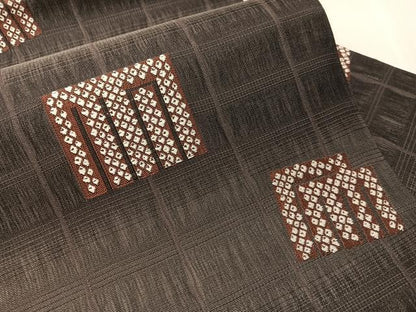 平和屋着物▽九寸名古屋帯　スリーシーズン　春夏秋　櫛織　源氏香　正絹　逸品　CABJ0464vp