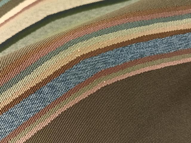 平和屋着物●爪掻き本綴れ　八寸名古屋帯　よろけ縞　正絹　逸品　CABJ0465vp