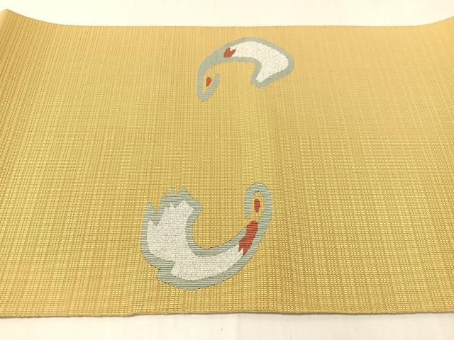 平和屋着物●八寸名古屋帯　綴れ　抽象文　銀糸　正絹　逸品　CABJ0468vp