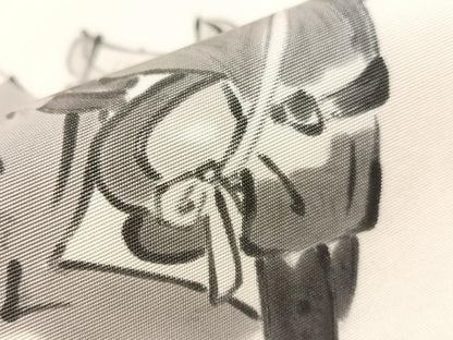 平和屋着物●塩瀬　九寸名古屋帯　手描き　人物風景文　正絹　逸品　CABJ0470vp