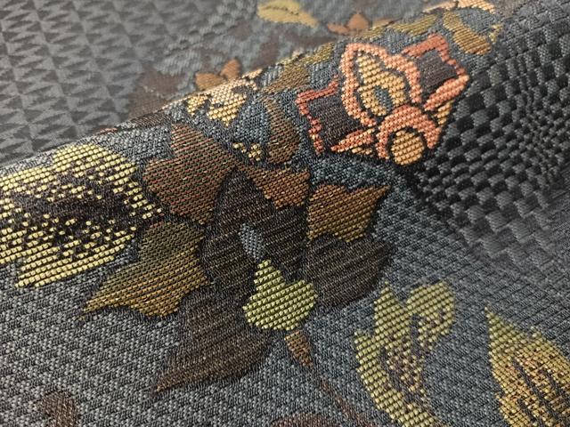 平和屋着物●本場筑前博多織　八寸名古屋帯　道長更紗文　正絹　逸品　CABJ0471vp