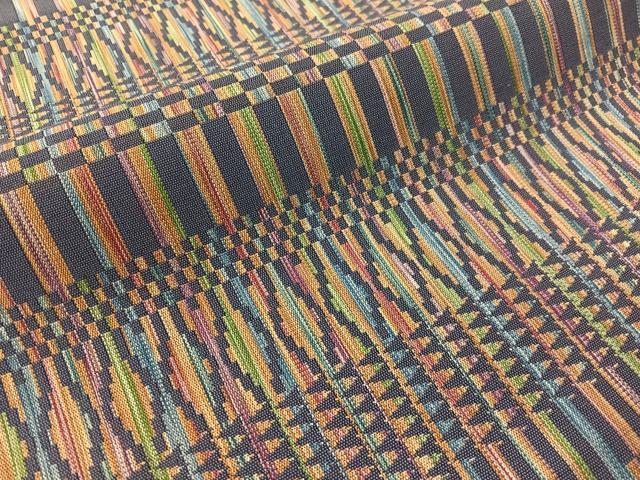 平和屋着物●八寸名古屋帯　幾何学文様　正絹　逸品　CABJ0472vp