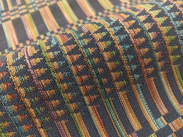 平和屋着物●八寸名古屋帯　幾何学文様　正絹　逸品　CABJ0472vp