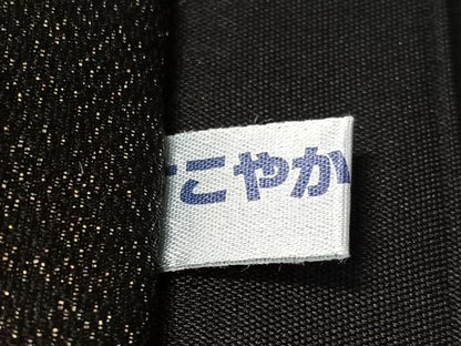 平和屋着物●日本画家　手描き作家　デザイナー　高橋威至　太鼓柄袋帯　薔薇　黒地　金通し地　正絹　逸品　CABJ0474vp