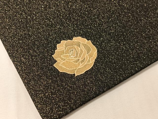 平和屋着物●日本画家　手描き作家　デザイナー　高橋威至　太鼓柄袋帯　薔薇　黒地　金通し地　正絹　逸品　CABJ0474vp
