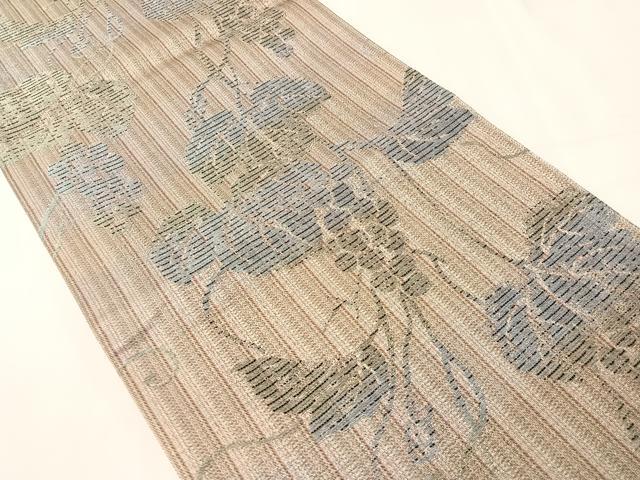 平和屋着物●両面　全通柄袋帯　葡萄蔦の葉文　正絹　逸品　未使用　CABJ0477vp