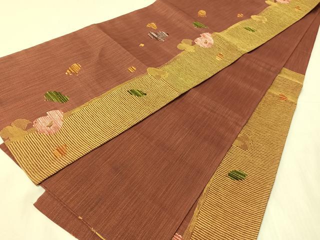 平和屋着物●六通柄袋帯　モール　紗楽　金通し地　正絹　逸品　CABJ0480vp