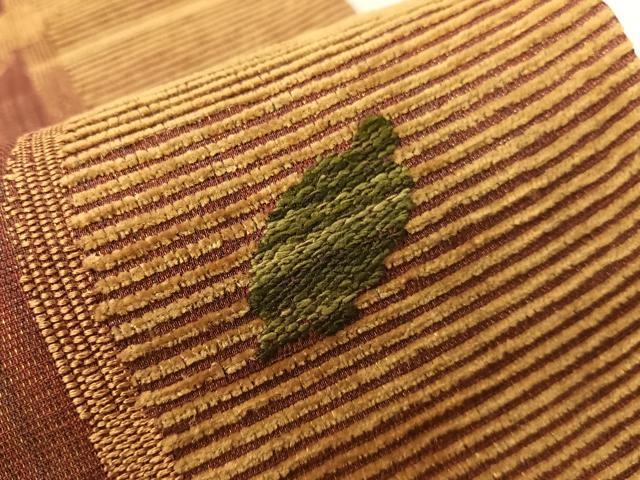 平和屋着物●六通柄袋帯　モール　紗楽　金通し地　正絹　逸品　CABJ0480vp