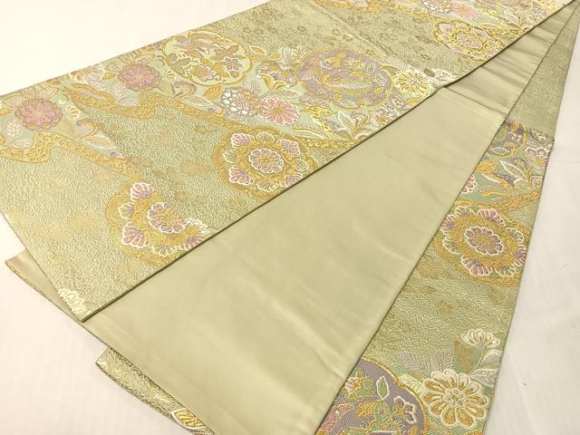 平和屋着物●六通柄袋帯　唐織　百賀　金糸　正絹　逸品　CABJ0488vp