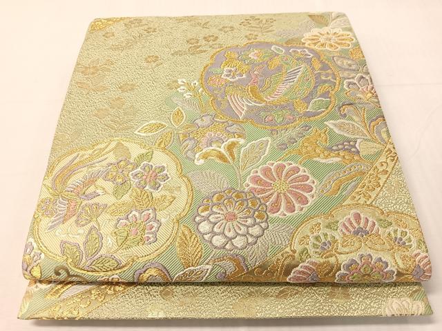 平和屋着物●六通柄袋帯　唐織　百賀　金糸　正絹　逸品　CABJ0488vp
