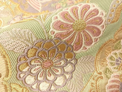 平和屋着物●六通柄袋帯　唐織　百賀　金糸　正絹　逸品　CABJ0488vp