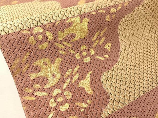 平和屋着物●全通柄袋帯　横段飛鳥文　金彩　正絹　逸品　CABJ0490vp