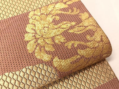 平和屋着物●全通柄袋帯　横段飛鳥文　金彩　正絹　逸品　CABJ0490vp