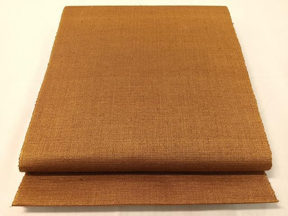 平和屋着物●本場黄八丈　紬　八寸名古屋帯　黄唐茶色　単衣帯　正絹　逸品　CABJ0501vp