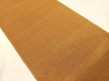 平和屋着物●本場黄八丈　紬　八寸名古屋帯　黄唐茶色　単衣帯　正絹　逸品　CABJ0501vp