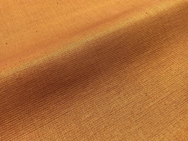平和屋着物●本場黄八丈　紬　八寸名古屋帯　黄唐茶色　単衣帯　正絹　逸品　CABJ0501vp