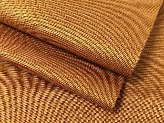 平和屋着物●本場黄八丈　紬　八寸名古屋帯　黄唐茶色　単衣帯　正絹　逸品　CABJ0501vp