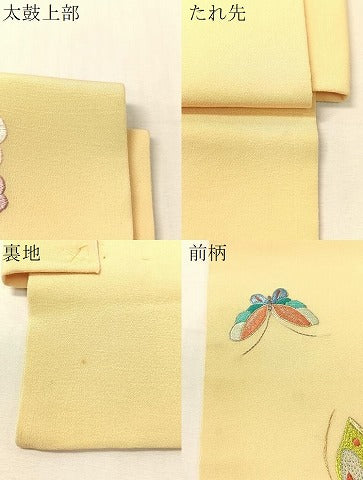 平和屋着物●総刺繍　駒刺繍　つけ帯　舞蝶文　金銀糸　正絹　逸品　CABJ0504vp