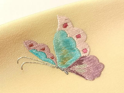 平和屋着物●総刺繍　駒刺繍　つけ帯　舞蝶文　金銀糸　正絹　逸品　CABJ0504vp